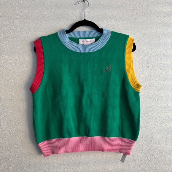 NWT Lisa Says Gah! Multicolor Quinn Sweater Vest M/L - Picture 2 of 5